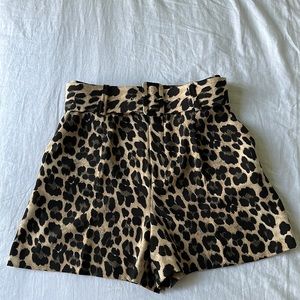 ZARA Leopard Shorts with Belt
